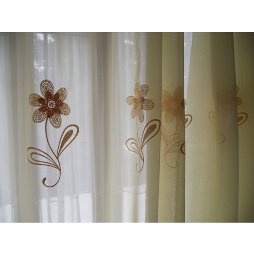 Döníz Krém Bézs Organza Függöny csiptetős + bujtatós 300 x 250 cm