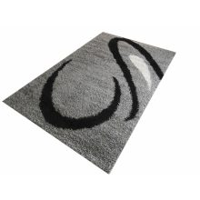 Fürtöcske Shaggy szőnyeg Ezüst szürke Fekete 200 x 300 cm