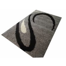 Fürtöcske Shaggy szőnyeg Ezüst szürke Fekete 200 x 300 cm