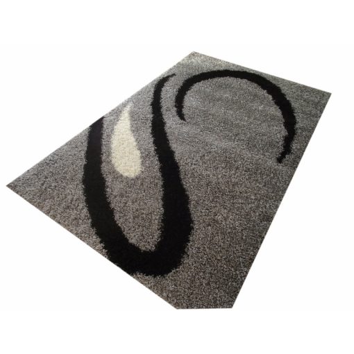 Fürtöcske Shaggy szőnyeg Ezüst szürke Fekete 200 x 300 cm