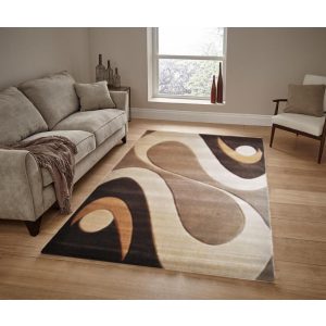 Elia  Barna Domború Bézs Nyírt Szőnyeg 250 x 350 cm