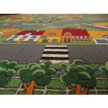 Autópályás gyerek padlószőnyeg 4 m széles