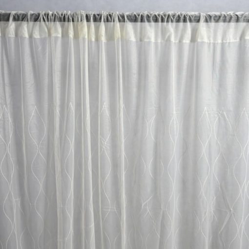 Iringó Krém Organza függöny csiptetős + bujtatós 300 x 250 cm