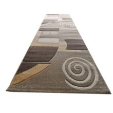 Floriana Nyírt Barna Krém Futószőnyeg 80 x 300 cm