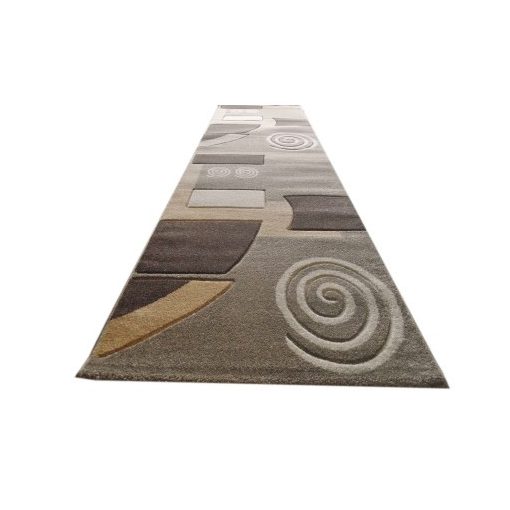 Floriana Nyírt Barna Krém Futószőnyeg 80 x 300 cm