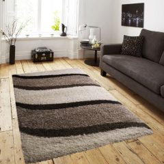 Zseni Krém Kávébarna Shaggy Szőnyeg 80 x 150 cm