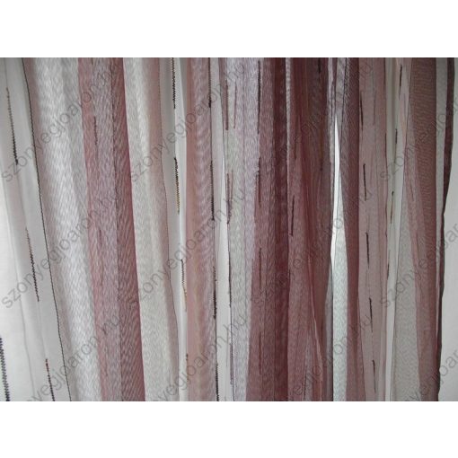 Bori Bordó Csíkos Organza Készfüggöny 250 x 250 cm