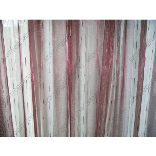Bori Bordó Csíkos Organza Készfüggöny 250 x 250 cm