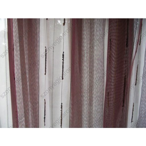 Bori Bordó Csíkos Organza Készfüggöny 250 x 250 cm
