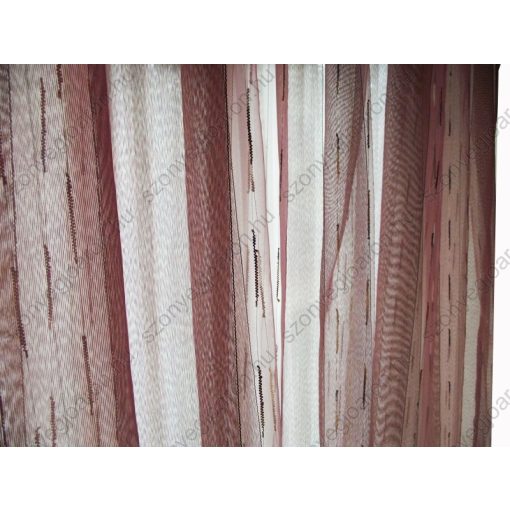 Bori Bordó Csíkos Organza Készfüggöny 250 x 250 cm