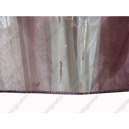 Bori Bordó Csíkos Organza Készfüggöny 250 x 250 cm
