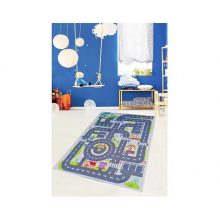 Messzetörő autópályás Gyerekszőnyeg kék 133 x 180 cm