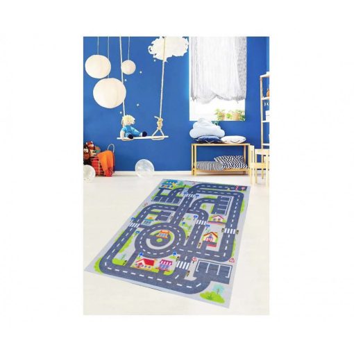 Messzetörő autópályás Gyerekszőnyeg kék 133 x 180 cm