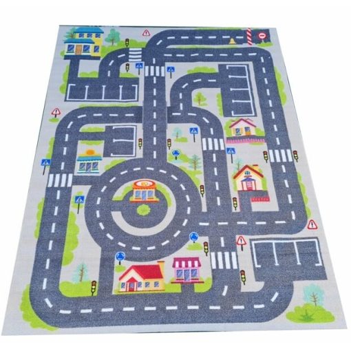 Messzetörő autópályás Gyerekszőnyeg kék 133 x 180 cm