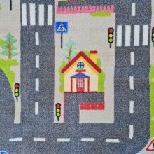 Messzetörő autópályás Gyerekszőnyeg kék 133 x 180 cm