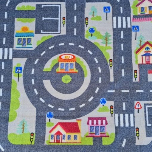 Messzetörő autópályás Gyerekszőnyeg kék 133 x 180 cm