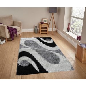 Viki fekete szürke shaggy szőnyeg 125x200cm