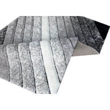 Szófia Vastag Shaggy Szőnyeg 200 x 280 cm Szürke Csíkos