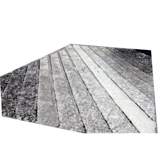 Szófia Vastag Shaggy Szőnyeg 200 x 280 cm Szürke Csíkos