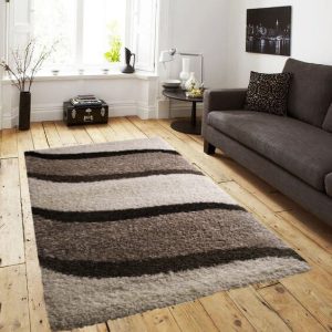 Zita Kávébarna Bézs Shaggy Szőnyeg 200 x 300 cm