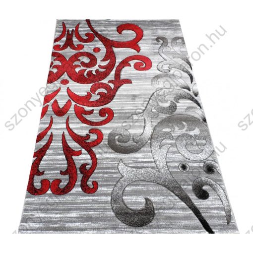 Cimahi piros szürke mintás nyírt szőnyeg 125 x 200 cm