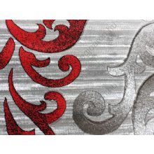 Cimahi piros szürke mintás nyírt szőnyeg 125 x 200 cm