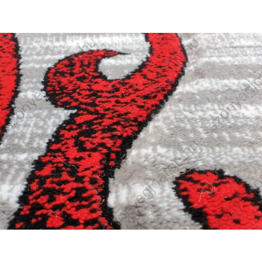 Cimahi piros szürke mintás nyírt szőnyeg 125 x 200 cm