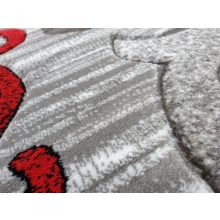 Cimahi piros szürke mintás nyírt szőnyeg 125 x 200 cm