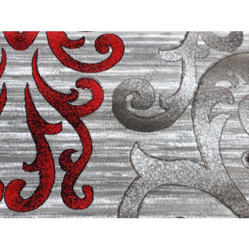 Cimahi piros szürke mintás nyírt szőnyeg 125 x 200 cm