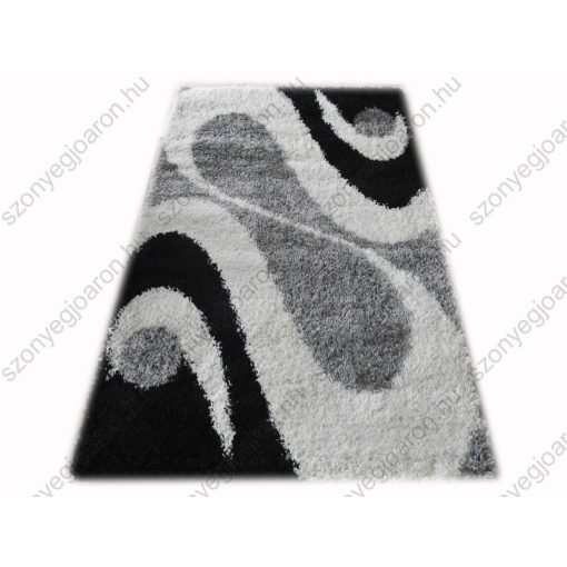 Teofil fehér fekete szürke shaggy szőnyeg 80x150cm