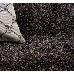 Rich fekete Shaggy padlószőnyeg 4 m széles prémium