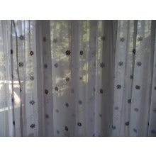Ofélia Kék virágos Organza függöny 300 x 250 cm