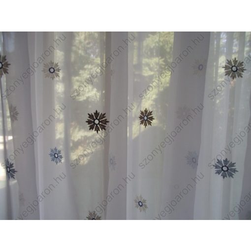 Ofélia Kék virágos Organza függöny 300 x 250 cm