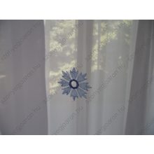 Ofélia Kék virágos Organza függöny 300 x 250 cm