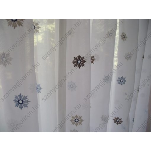 Ofélia Kék virágos Organza függöny 300 x 250 cm