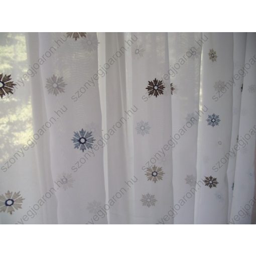 Ofélia Kék virágos Organza függöny 300 x 250 cm