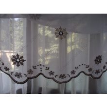 Ofélia Kék virágos Organza függöny 300 x 250 cm