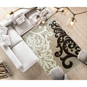 Congo Barna Krém Virág Mintás Szőnyeg 125 x 200 cm