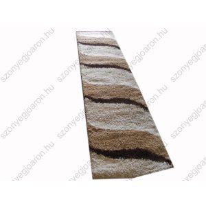 Hullám Shaggy Barna Krém Futószőnyeg 80 x 300 cm