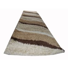 Hullám Shaggy Barna Krém Futószőnyeg 80 x 300 cm