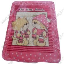 Maci Manók Rózsaszín Krém gyerek Ágytakaró Pléd 100 x 140 cm