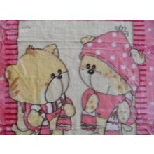 Maci Manók Rózsaszín Krém gyerek Ágytakaró Pléd 100 x 140 cm