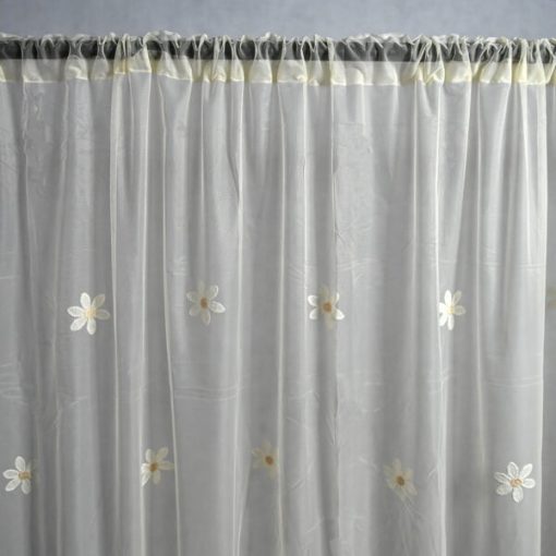 Krém Organza kész Függöny Csiptetős + Bújtatós