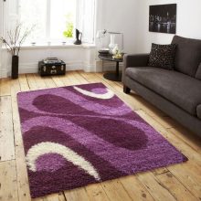 Merida vastag Lila-Fehér Shaggy szőnyeg 80 x 150 cm