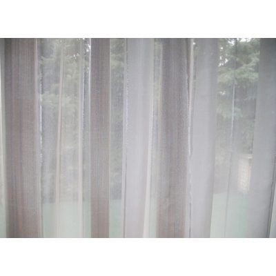 Eliz Fehér Csíkos Organza Függöny csiptetős + bujtatós 300 x 250 cm