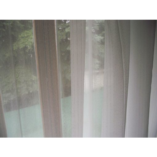 Eliz Fehér Csíkos Organza Függöny csiptetős + bujtatós 300 x 250 cm
