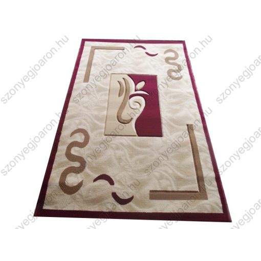 Fresco Nyírt Krém Bordó szőnyeg 80 x 150 cm