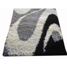 Hermina Shaggy Fekete Fehér Szürke Futószőnyeg 80 x 300 cm