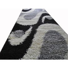 Hermina Shaggy Fekete Fehér Szürke Futószőnyeg 80 x 300 cm