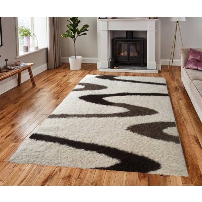 Bessy Shaggy Bézs Barna Szőnyeg 125x200